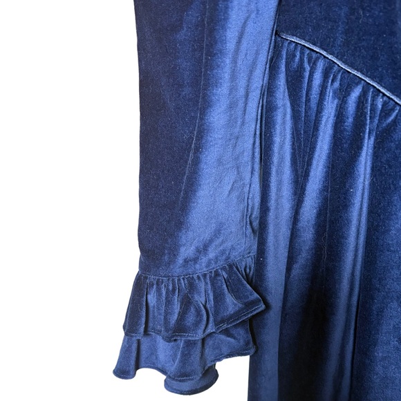 Batsheva Navy Blue Velvet Dress, Sz 12 - Picture 4 of 5